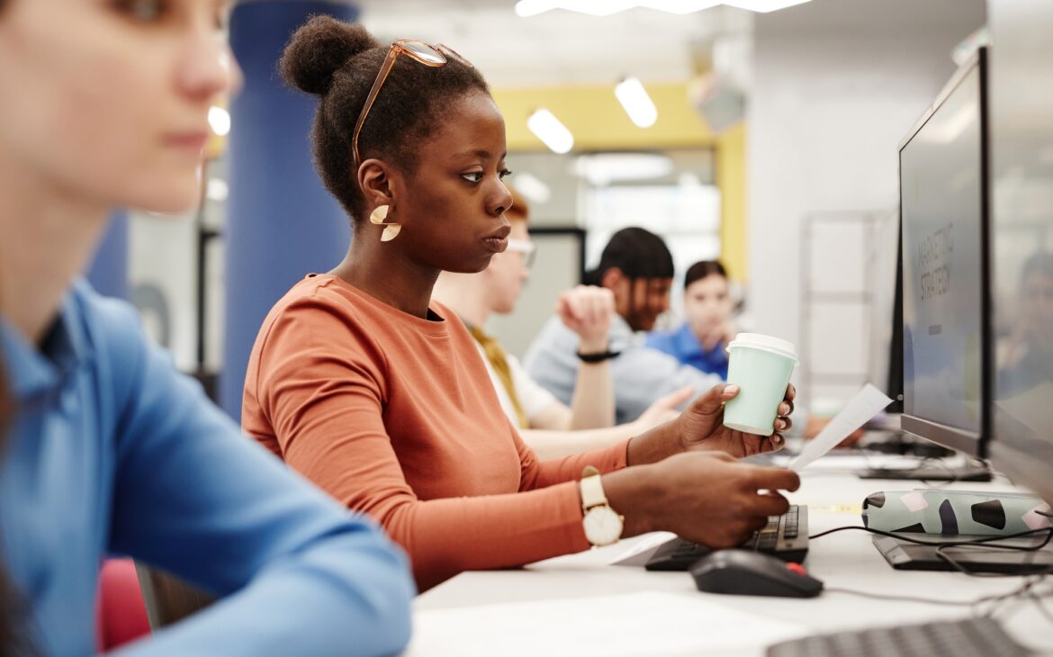 Young Woman in Computer Lab